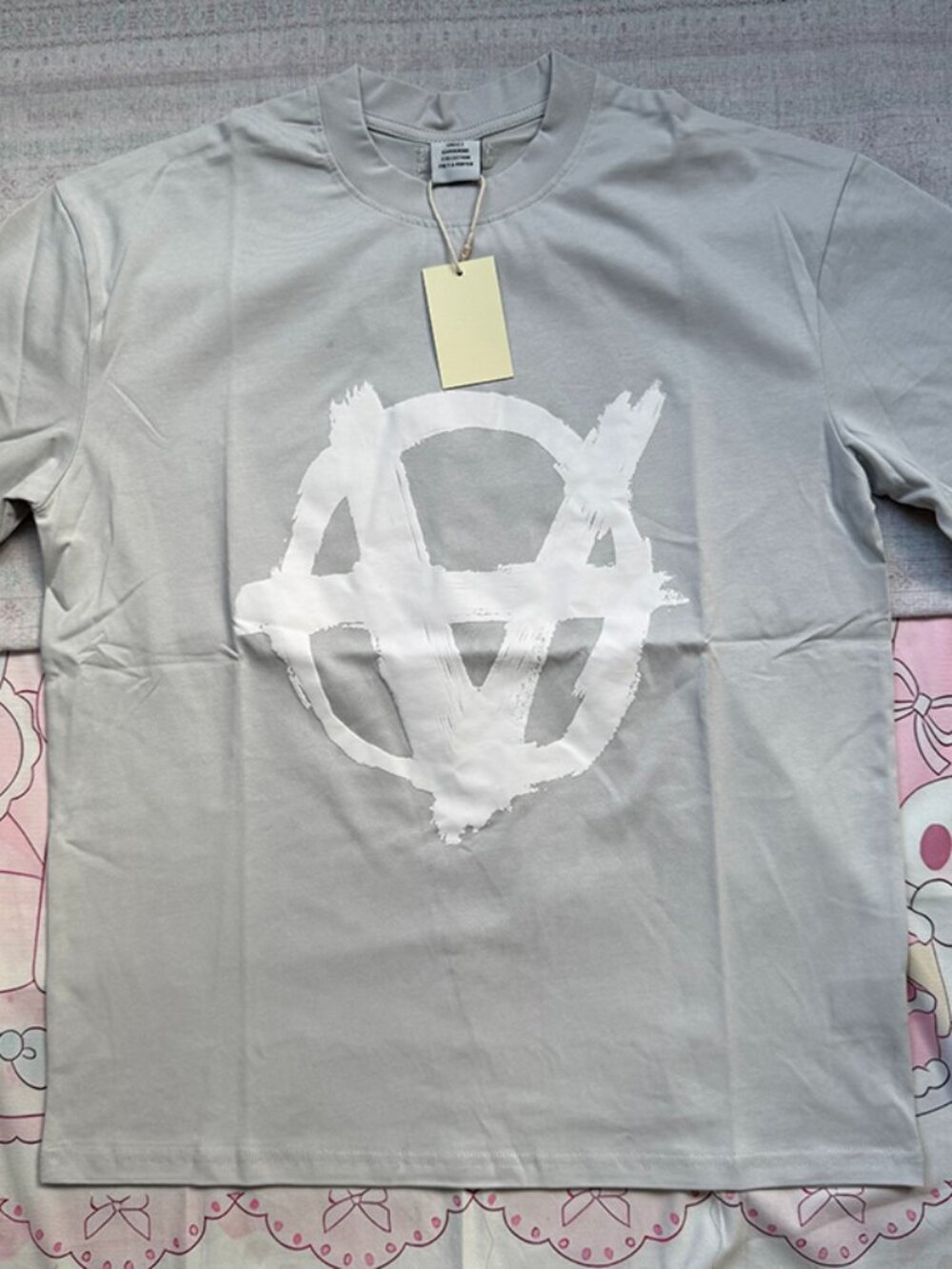 Vetements Double Anarchy Logo T-Shirt 'Off White/White'